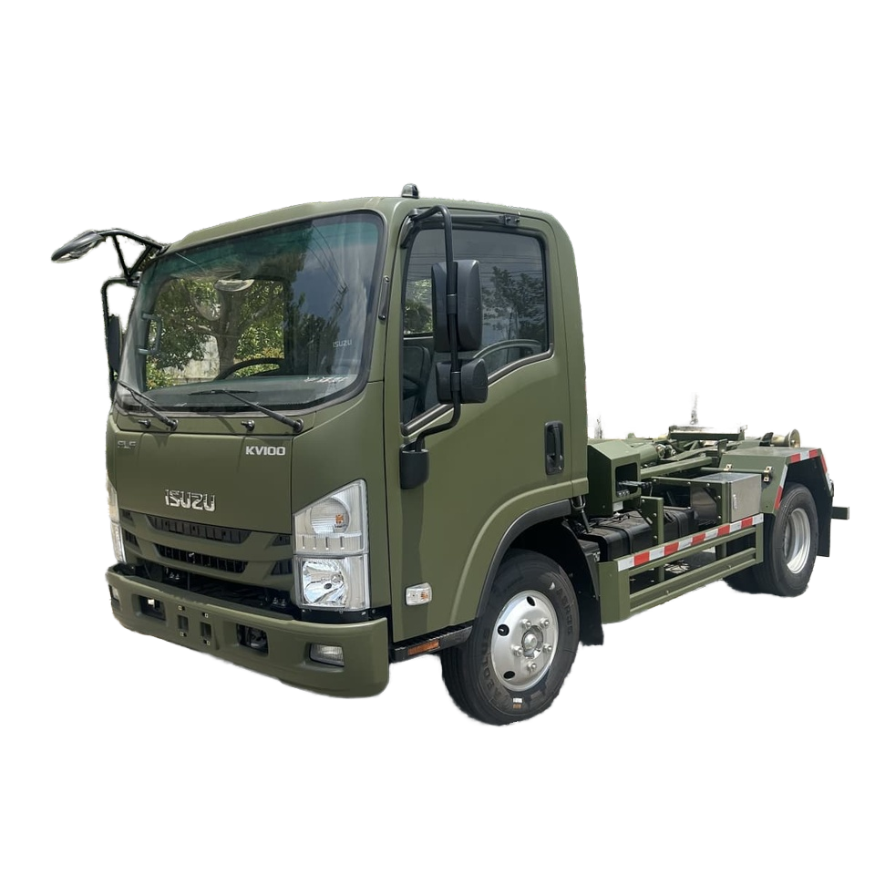 五十铃4-6m&sup3;自卸卡车，用于废物/建筑的吊钩提升系统，欧5柴油发动机