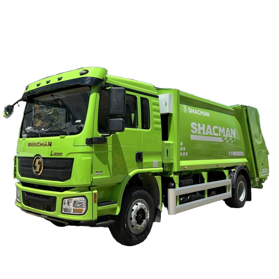 SHACMAN 12CBM后装式垃圾车，液压压实系统，高效垃圾收集器