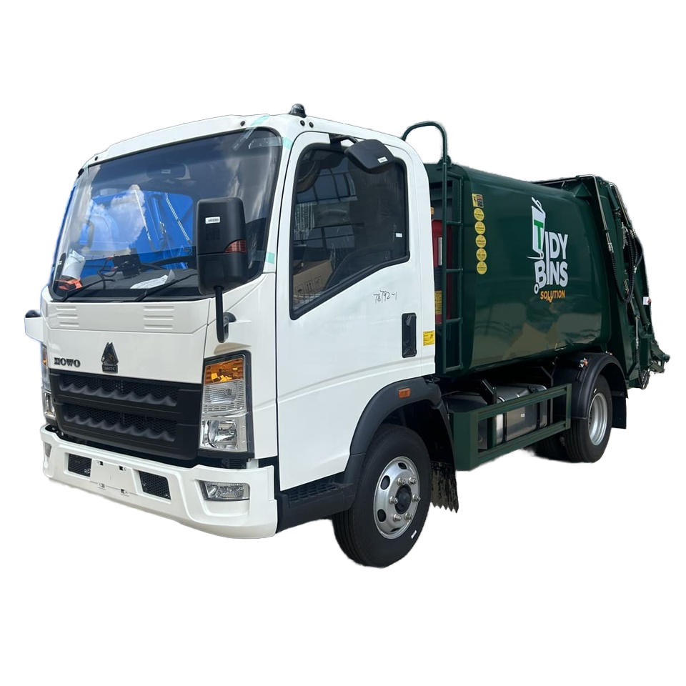 HOWO 5 CBM后装垃圾车，压缩垃圾收集车，欧4柴油，适用于M