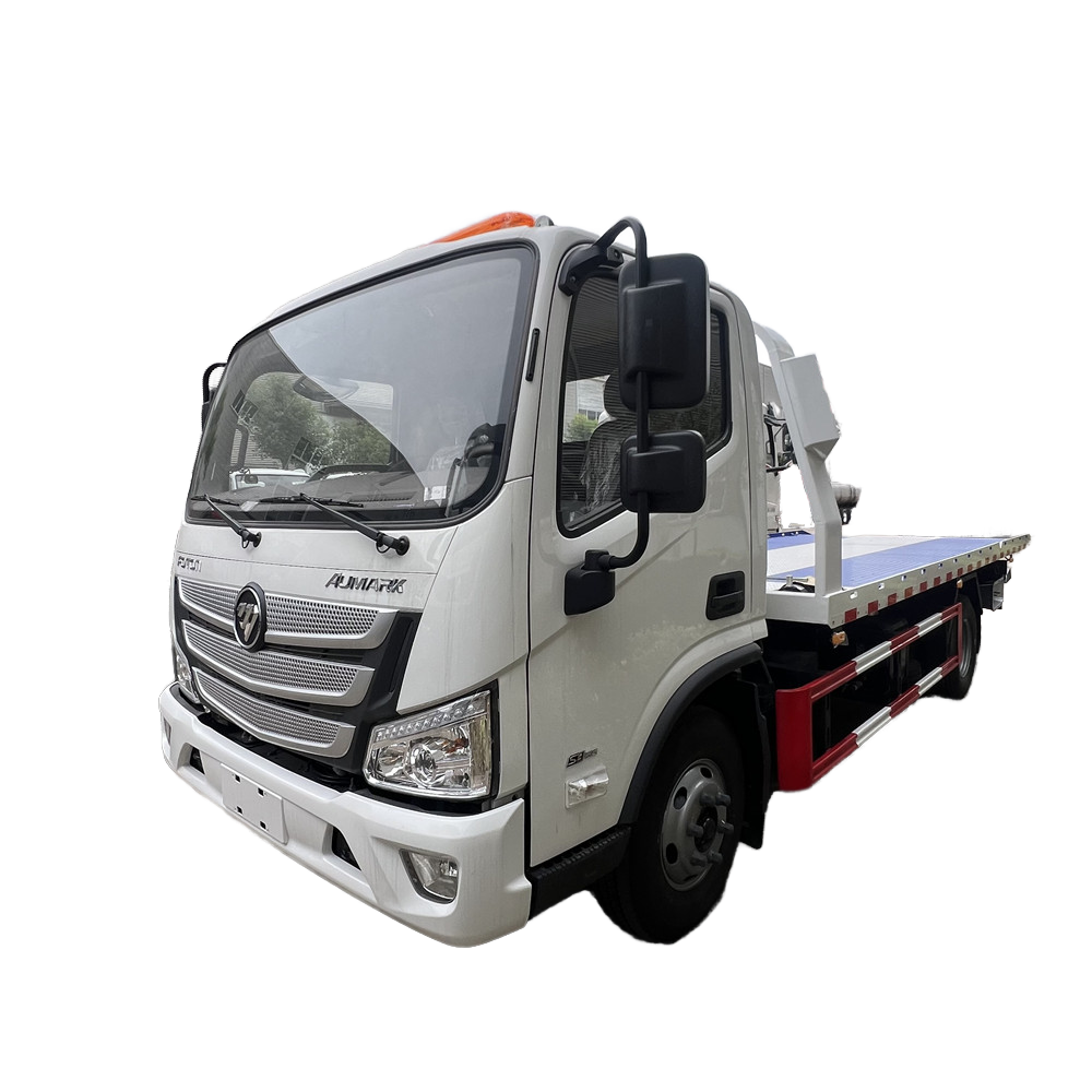 中国工厂新型柴油车残骸道路救援手动变速器后倾平板拖车平台