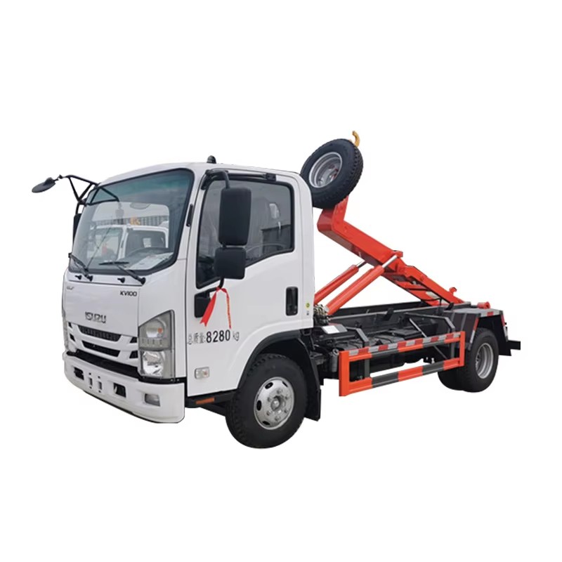 日本品牌ELF KV100滚下式小型钩式垃圾车柴油垃圾收集车