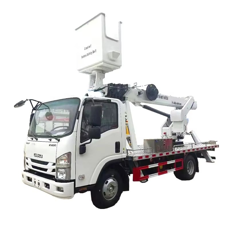 1铃木ELF KV100高空作业平台车13m起重斗式卡车