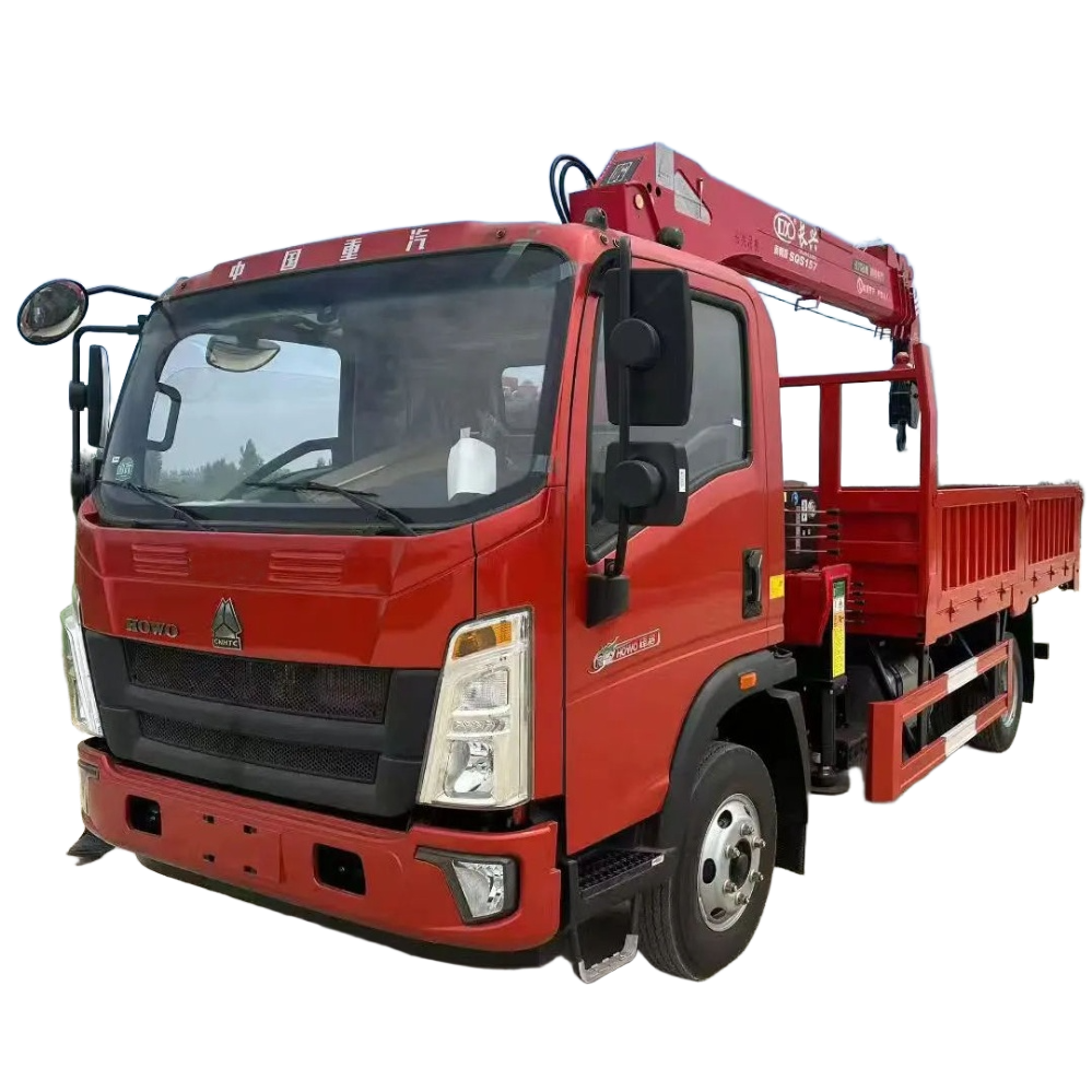 中国重汽Howo 4 X2汽车起重机6吨伸缩臂新型高效齿轮箱泵电机待售