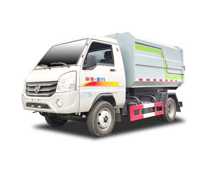 KAMA小型4x2柴油环卫车4立方米侧装式后倾垃圾车