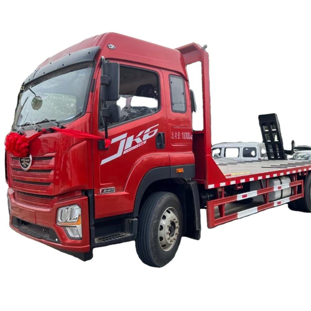 中国原厂销售一汽4x2柴油平板拖车中型卡车