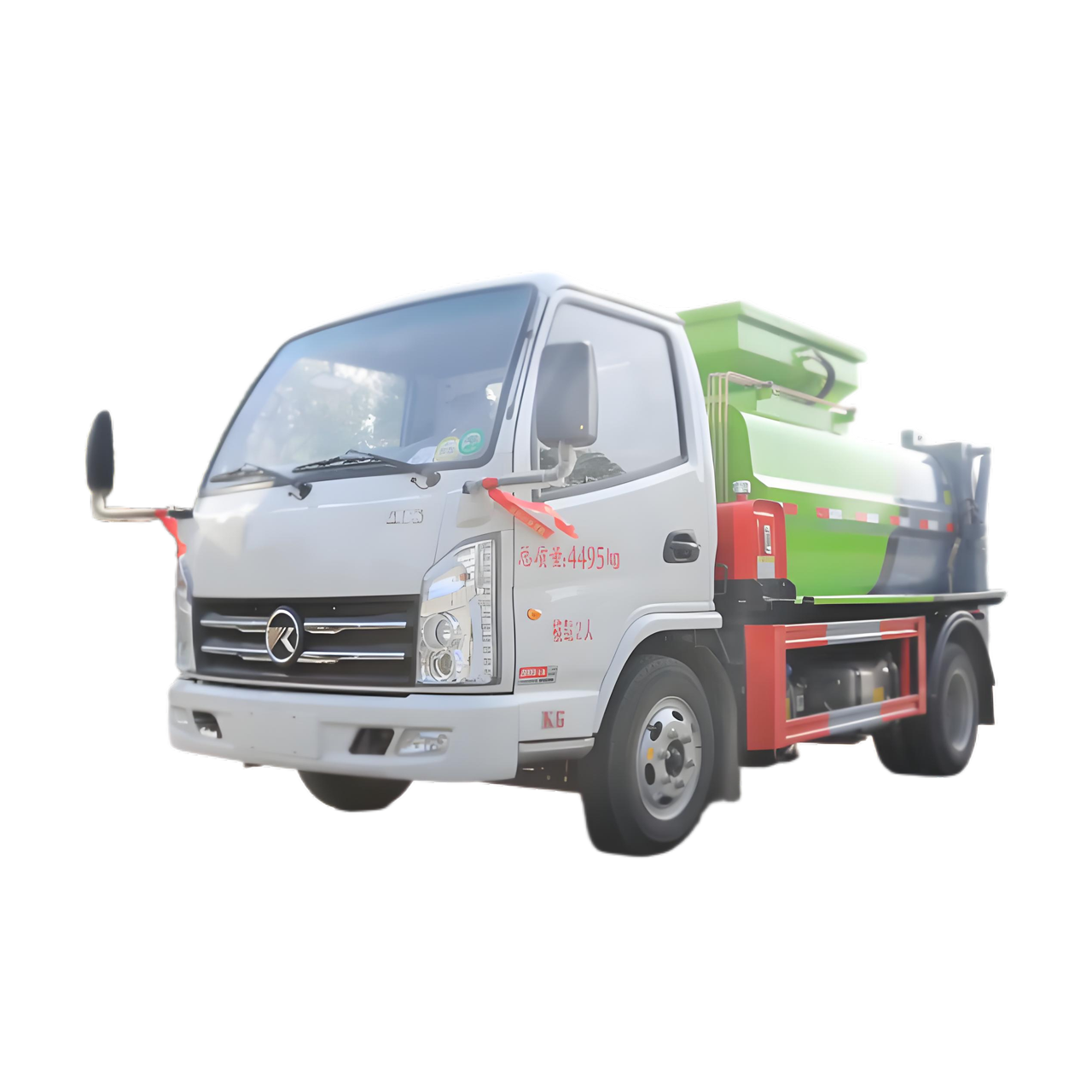 KAMA 5CBM紧凑型柴油食品垃圾车，适用于学校食堂和街头餐厅工厂董事